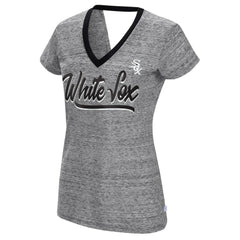 Chicago White Sox Touch Women's Halftime Back Wrap Top V-Neck T-Shirt - Black