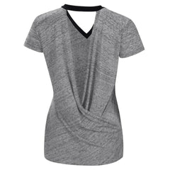 Chicago White Sox Touch Women's Halftime Back Wrap Top V-Neck T-Shirt - Black