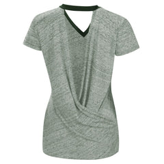 Athletics Touch Women's Halftime Back Wrap Top V-Neck T-Shirt - Green