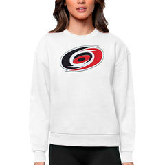 Carolina Hurricanes Antigua Women's Team Logo Victory Crewneck Pullover Sweatshirt