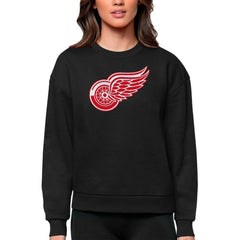 Detroit Red Wings Antigua Women's Team Logo Victory Crewneck Pullover Sweatshirt