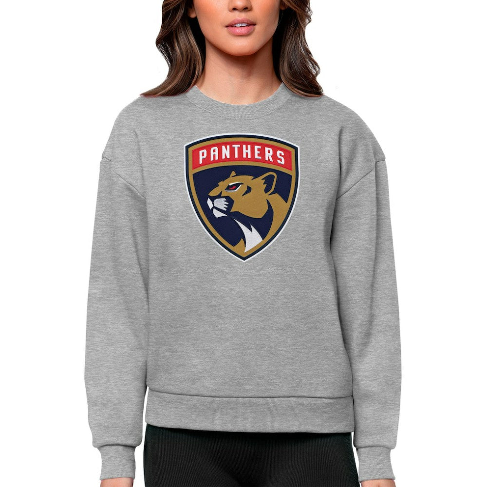 Florida Panthers Antigua Women's Team Logo Victory Crewneck Pullover Sweatshirt