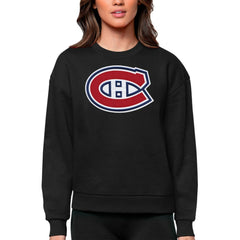 Montreal Canadiens Antigua Women's Team Logo Victory Crewneck Pullover Sweatshirt