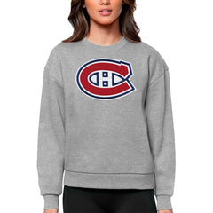 Montreal Canadiens Antigua Women's Team Logo Victory Crewneck Pullover Sweatshirt