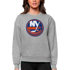 New York Islanders Antigua Women's Team Logo Victory Crewneck Pullover Sweatshirt