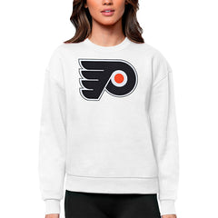 Philadelphia Flyers Antigua Women's Team Logo Victory Crewneck Pullover Sweatshirt