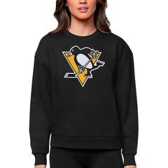 Pittsburgh Penguins Antigua Women's Team Logo Victory Crewneck Pullover Sweatshirt
