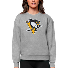 Pittsburgh Penguins Antigua Women's Team Logo Victory Crewneck Pullover Sweatshirt
