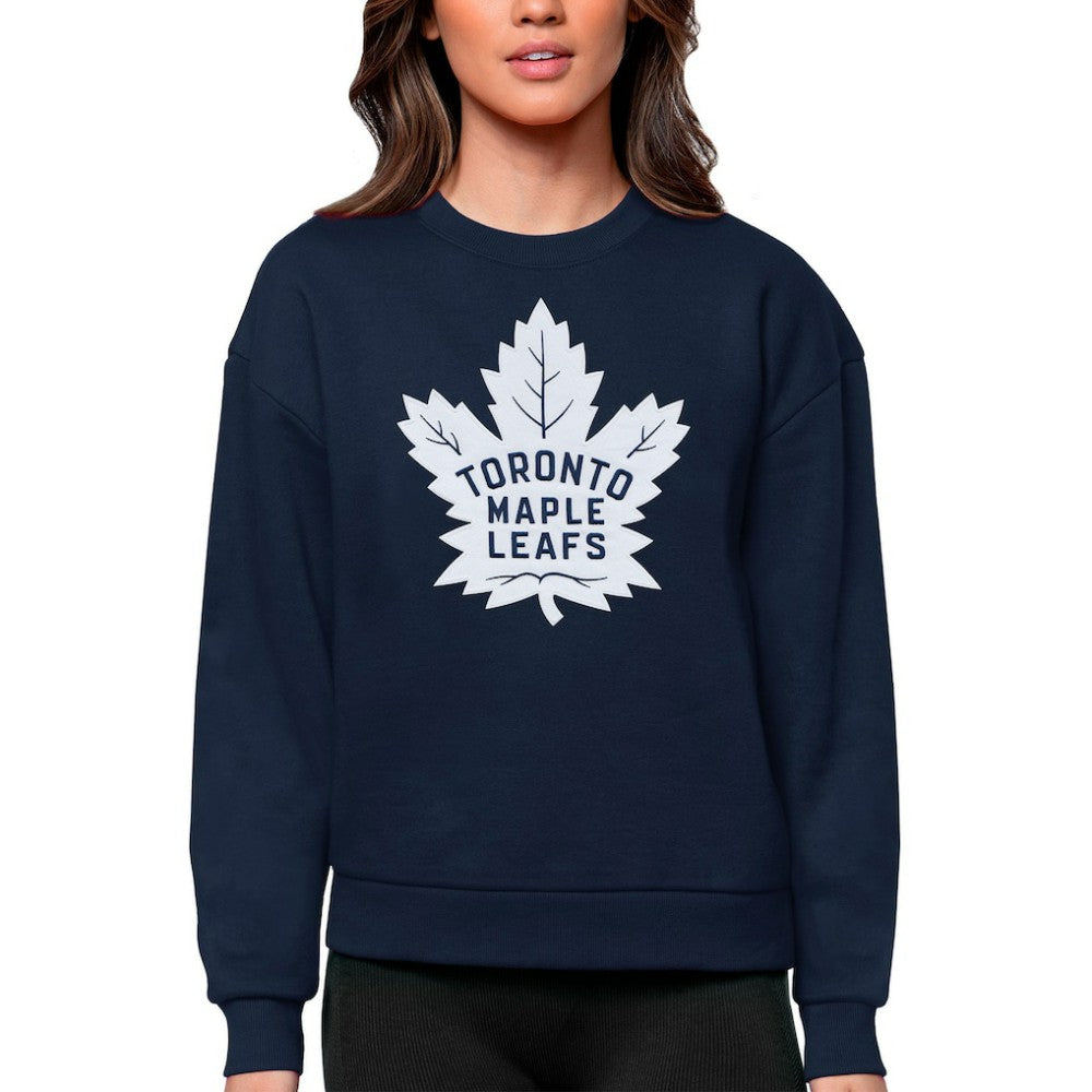 Toronto Maple Leafs Antigua Women's Team Logo Victory Crewneck Pullover Sweatshirt