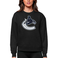 Vancouver Canucks Antigua Women's Team Logo Victory Crewneck Pullover Sweatshirt