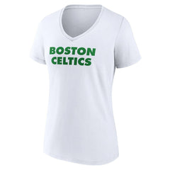 Boston Celtics Women's Wordmark V-Neck T-Shirt - White online