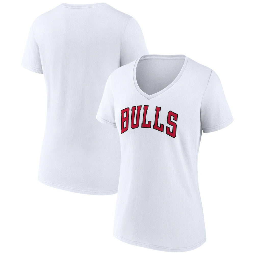 Chicago Bulls Women's Wordmark V-Neck T-Shirt sale - White online