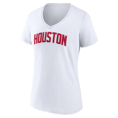 Houston Rockets Women's Wordmark V-Neck T-Shirt - White cheap