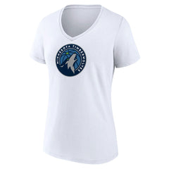 Minnesota Timberwolves Women's Logo V-Neck T-Shirt - White shop