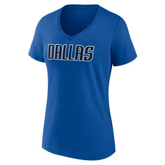 Dallas Mavericks Women's Wordmark V-Neck T-Shirt sale - Royal shop