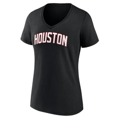 Houston Rockets Women's Wordmark V-Neck T-Shirt - Black cheap