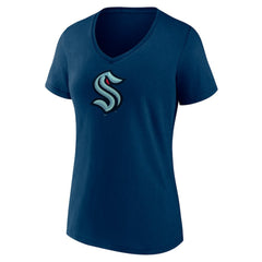 Seattle Kraken Women's Team Logo V-Neck T-Shirt