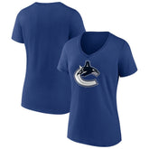 Vancouver Canucks Women's Team Logo V-Neck T-Shirt