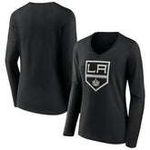 Los Angeles Kings Women's Team Logo Long Sleeve V-Neck T-Shirt