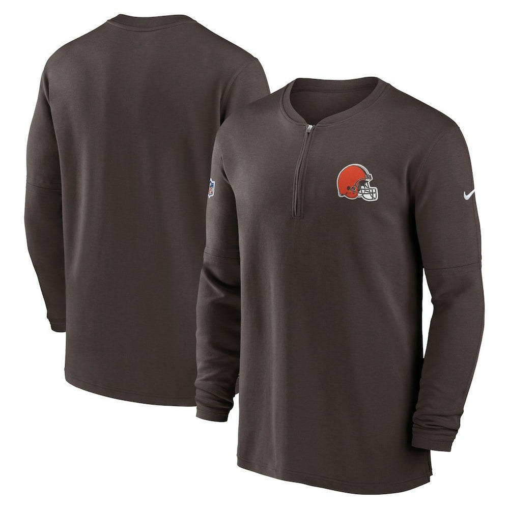 NFL Cleveland Browns 2023 Sideline Performance Long Sleeve Tri-Blend Quarter-Zip Top