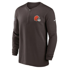 NFL Cleveland Browns 2023 Sideline Performance Long Sleeve Tri-Blend Quarter-Zip Top