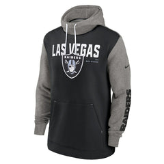 NFL Las Vegas Raiders Fashion Color Block Pullover Hoodie