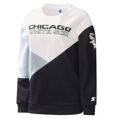 Chicago White Sox Starter Women's Shutout Pullover Sweatshirt - White/Black