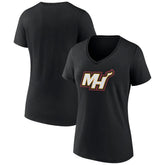 Miami Heat Women's Alternate Logo V-Neck T-Shirt - Black discount
