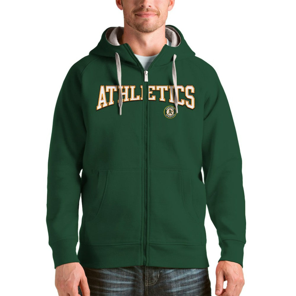 Athletics Antigua Team Logo Victory Full-Zip Hoodie - Green