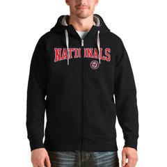 Washington Nationals Antigua Team Logo Victory Full-Zip Hoodie - Black