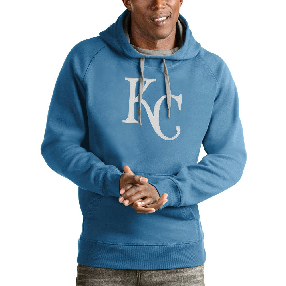 Kansas City Royals Antigua Victory Pullover Team Logo Hoodie - Light Blue