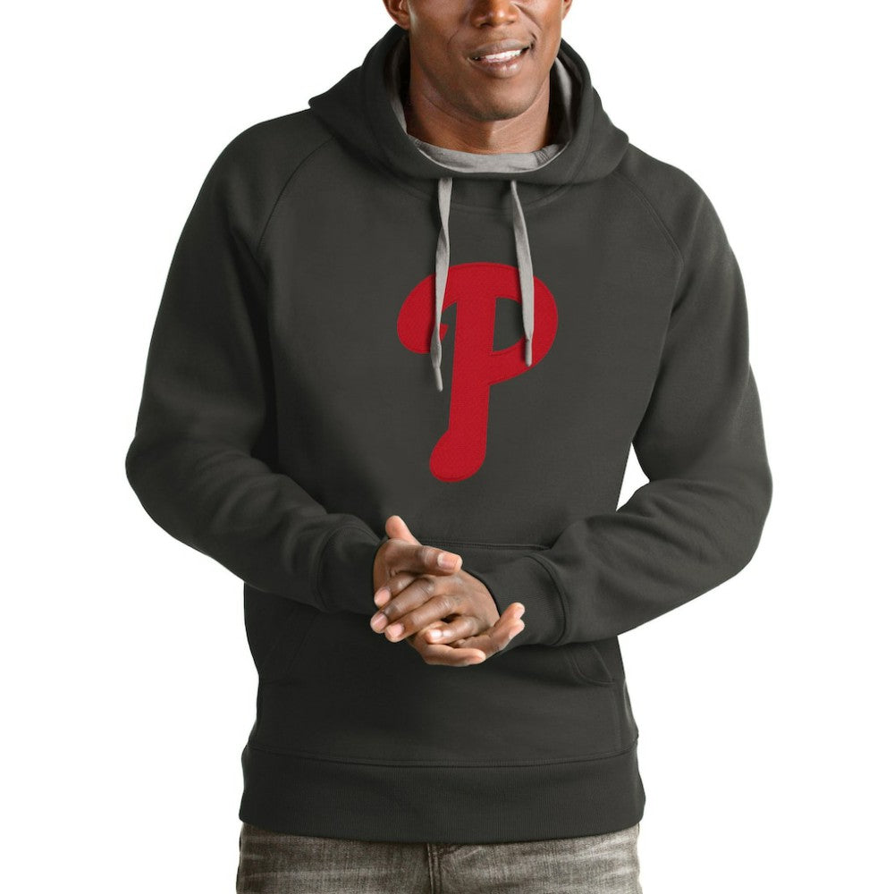 Philadelphia Phillies Antigua Victory Pullover Team Logo Hoodie - Charcoal