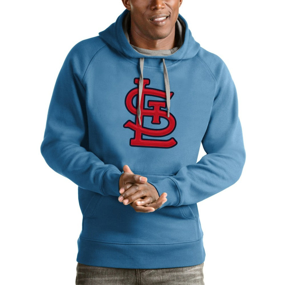 St. Louis Cardinals Antigua Victory Pullover Team Logo Hoodie - Light Blue