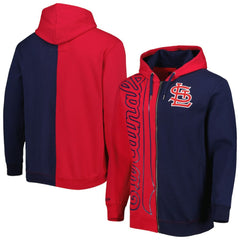 St. Louis Cardinals Fleece Full-Zip Hoodie - Red/Navy | Mitchell & Ness