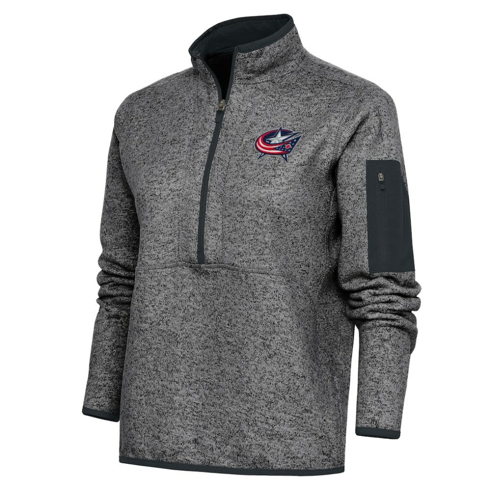 Columbus Blue Jackets Antigua Women's Team Logo Fortune Quarter-Zip Jacket