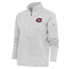 Montreal Canadiens Antigua Women's Team Logo Fortune Quarter-Zip Jacket