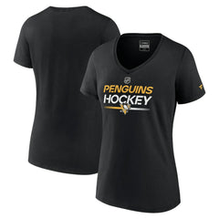 Pittsburgh Penguins Fanatics Women's Authentic Pro V-Neck T-Shirt