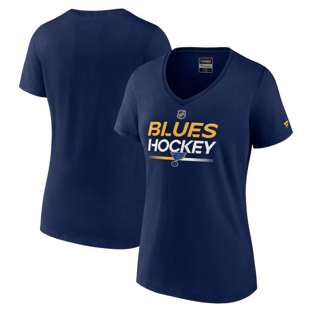 St. Louis Blues Fanatics Women's Authentic Pro V-Neck T-Shirt