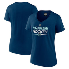 Seattle Kraken Fanatics Women's Authentic Pro V-Neck T-Shirt