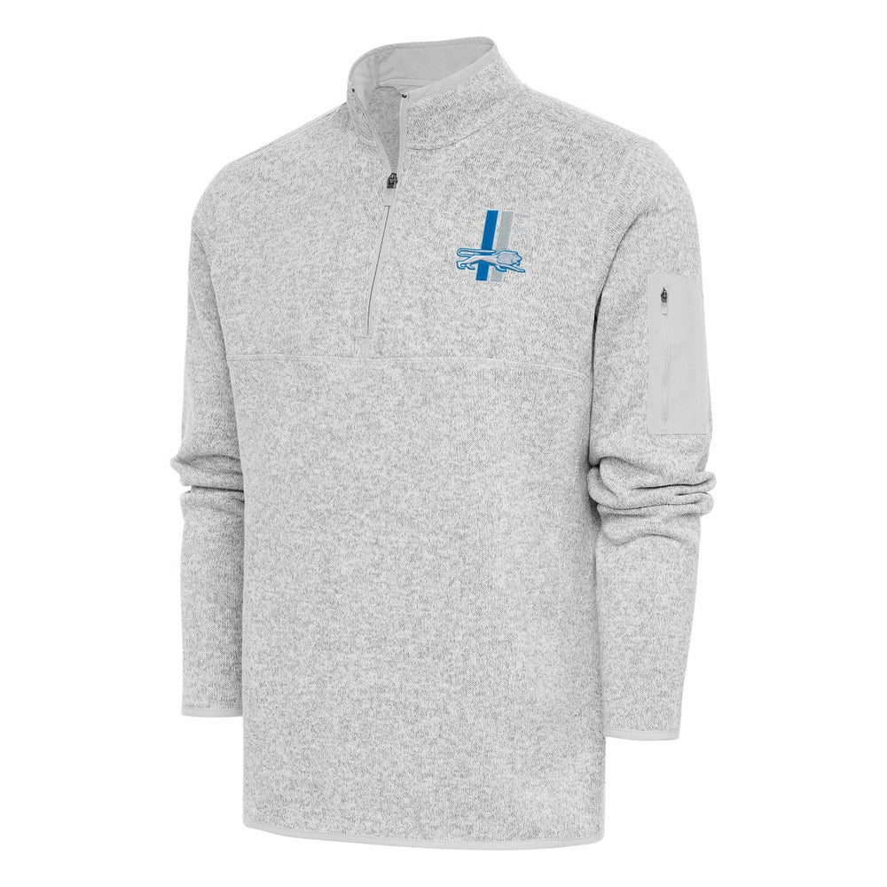 NFL Detroit Lions Antigua Throwback Fortune Quarter-Zip Pullover Jacket