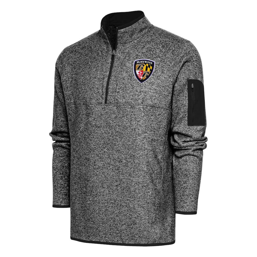 NFL Baltimore Ravens Antigua Throwback Fortune Quarter-Zip Pullover Jacket