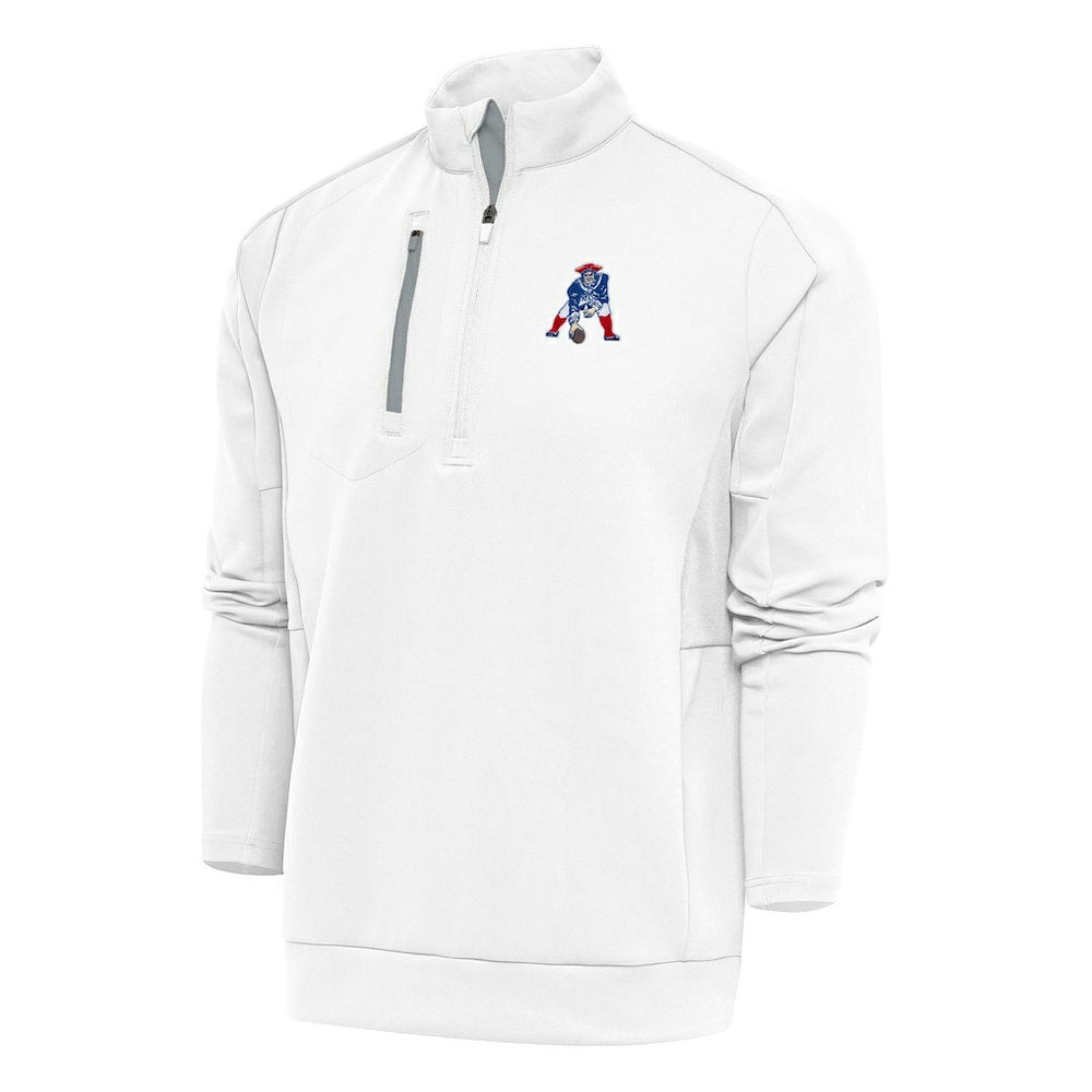 NFL New England Patriots Antigua Team Logo Throwback Generation Quarter-Zip Pullover Top