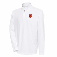 NFL Tampa Bay Buccaneers Antigua Team Logo Throwback Tribute Quarter-Zip Pullover Top