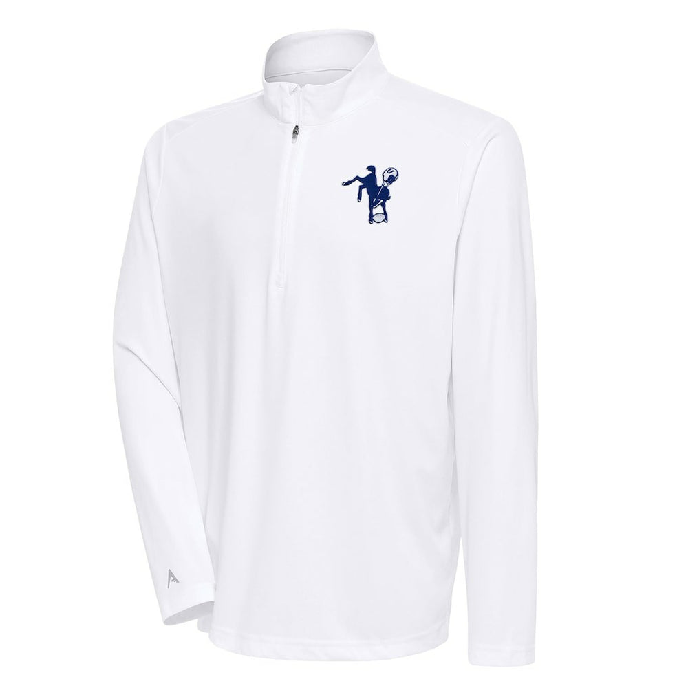 NFL Indianapolis Colts Antigua Team Logo Throwback Tribute Quarter-Zip Pullover Top