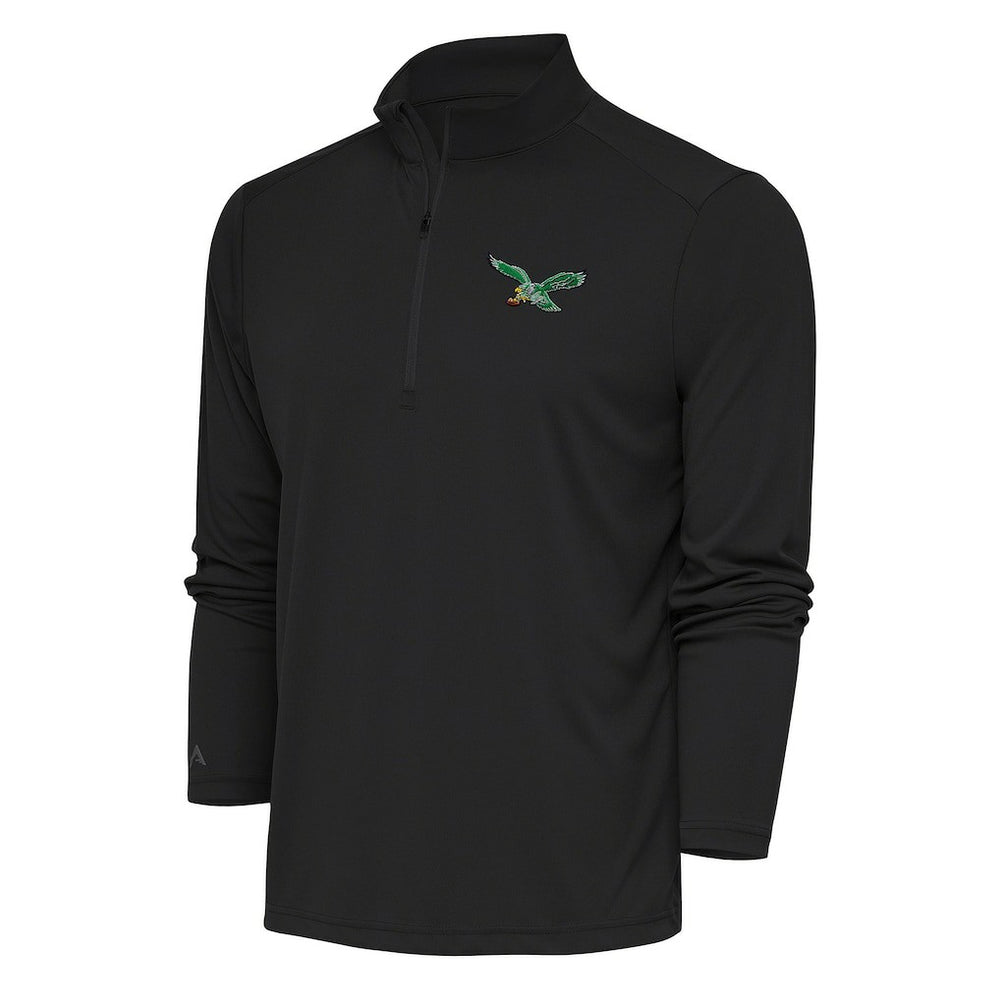 NFL Philadelphia Eagles Antigua Team Logo Throwback Tribute Quarter-Zip Pullover Top