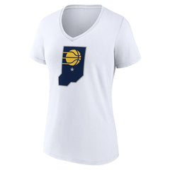 Indiana Pacers Women's Alternate Logo V-Neck T-Shirt - White for sale