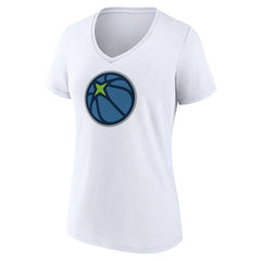 Minnesota Timberwolves Women's Alternate Logo V-Neck T-Shirt - White for sale