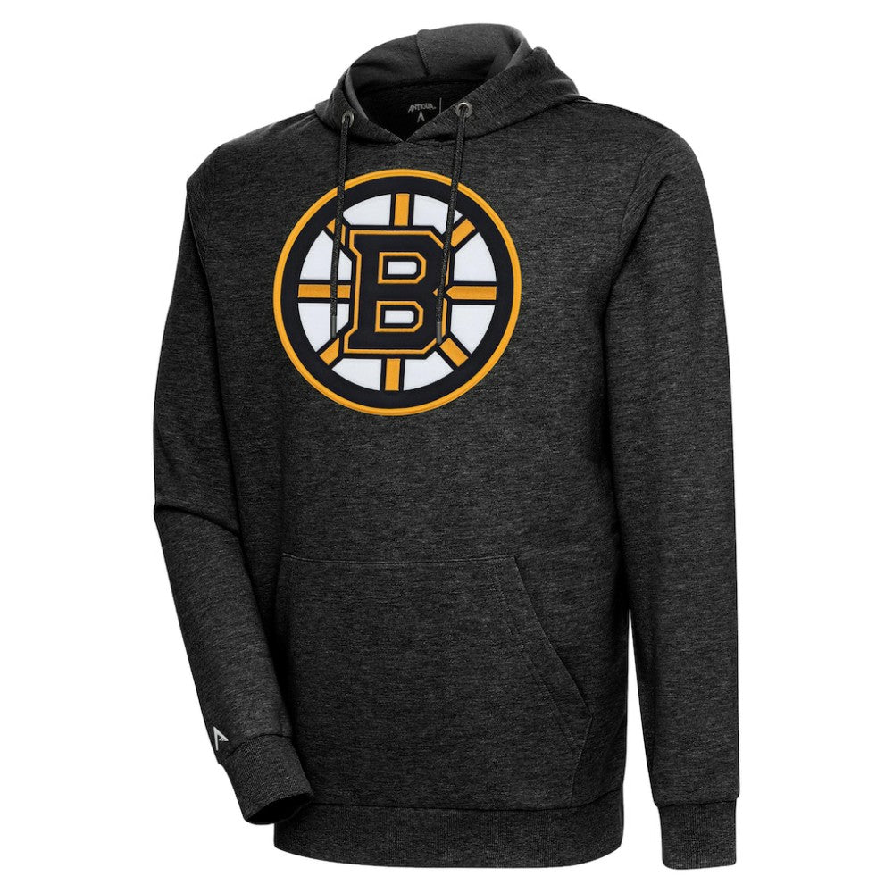 Boston Bruins Antigua Logo Action Chenille Pullover Hoodie