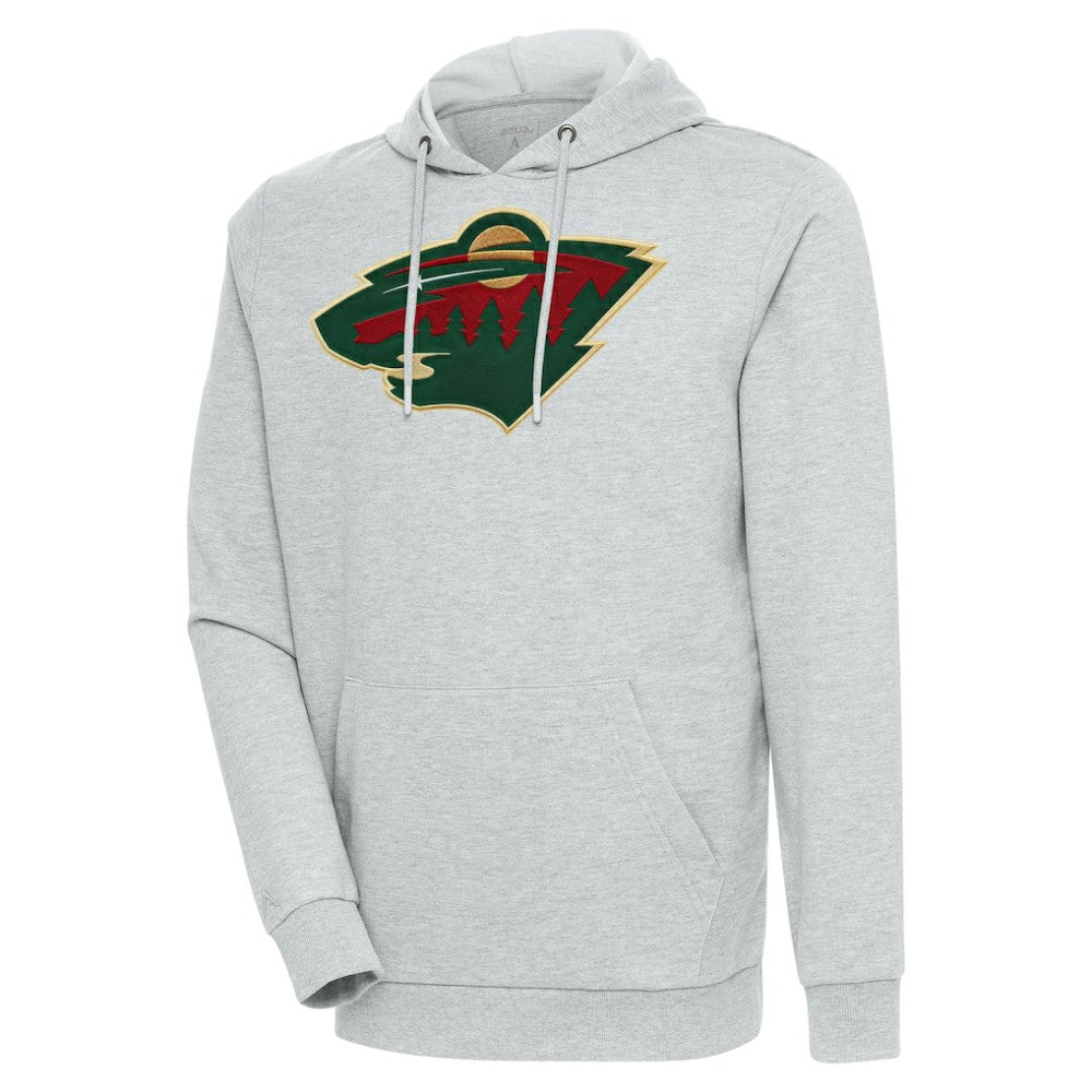 Minnesota Wild Antigua Logo Action Chenille Pullover Hoodie