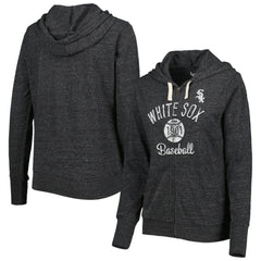 Chicago White Sox Touch Women's Training Camp Tri-Blend Lightweight Full-Zip Hoodie - Black